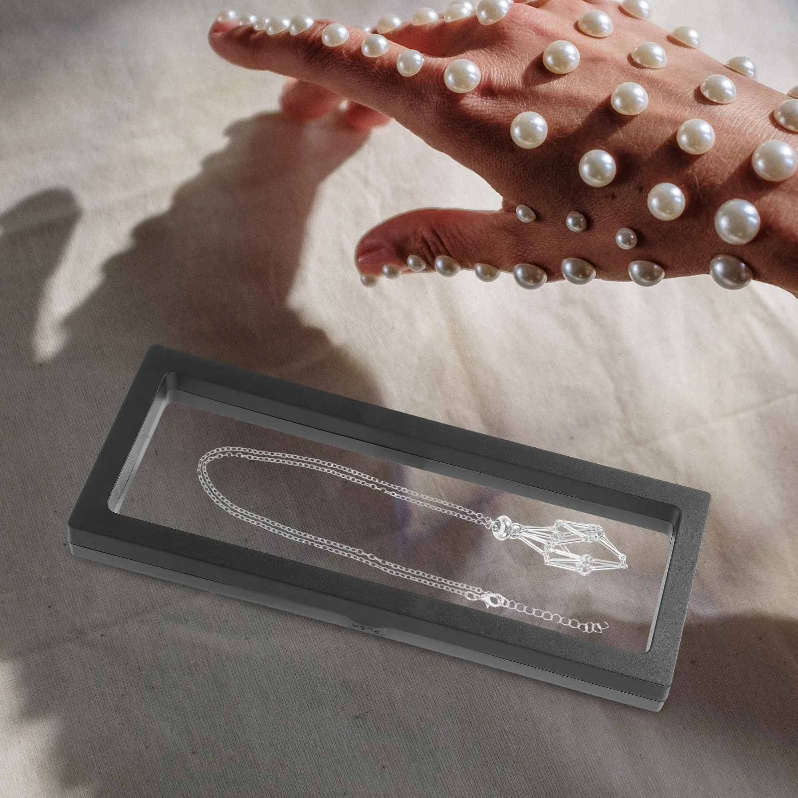 Шкатулка для демонстрации украшений, 3D-рамка с эффектом парения, прозрачный теневой бокс для монет, марок, памятных монет, серег, колец, кулонов, 23x9 см, полиэтилен (art.: 3920dd0d841d4) - 3920dd0d841d4