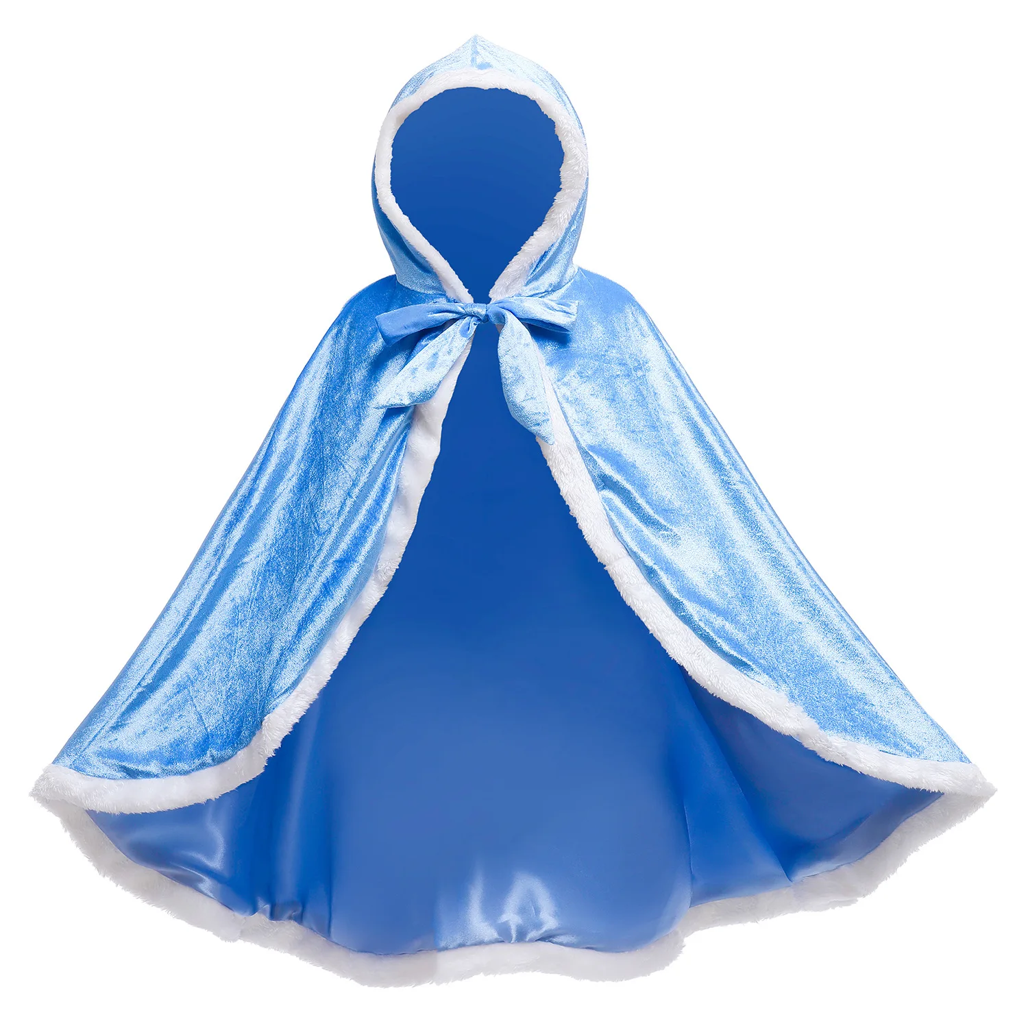 Girls Princess Cloak with Hood Girls Cape Kid Toddler Costume Dress up for Halloween Christmas Carnival Cosplay Elsa Blue Cloak