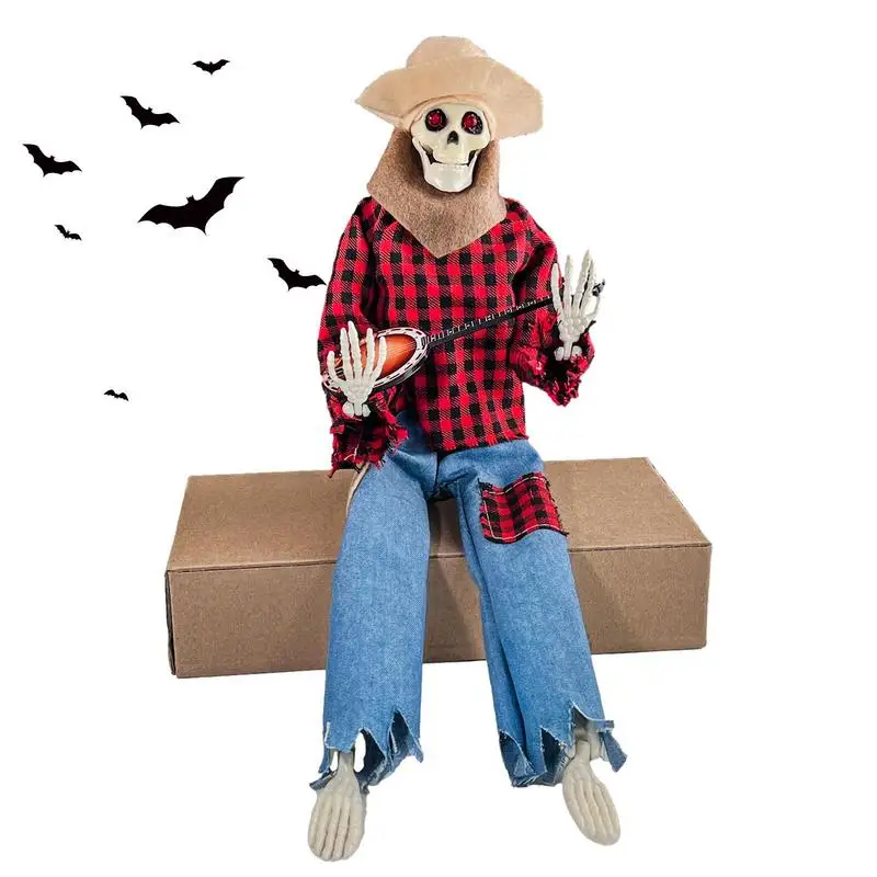 Хэллоуин скальный певец вид скелет Скульптура газон гном Статуэтка настольная скульптура ужасная статуя Декор для дома и сада праздничный подарок