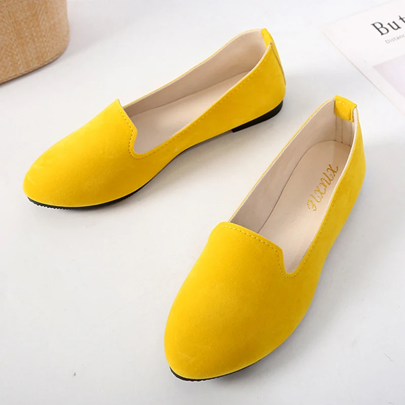 

Women's Flats Hot Sell Colourful Suede Loafers Ballet Flats Pointed Toe Ladies Casual Shoes Summer Plus Size 43 Zapatos De Mujer