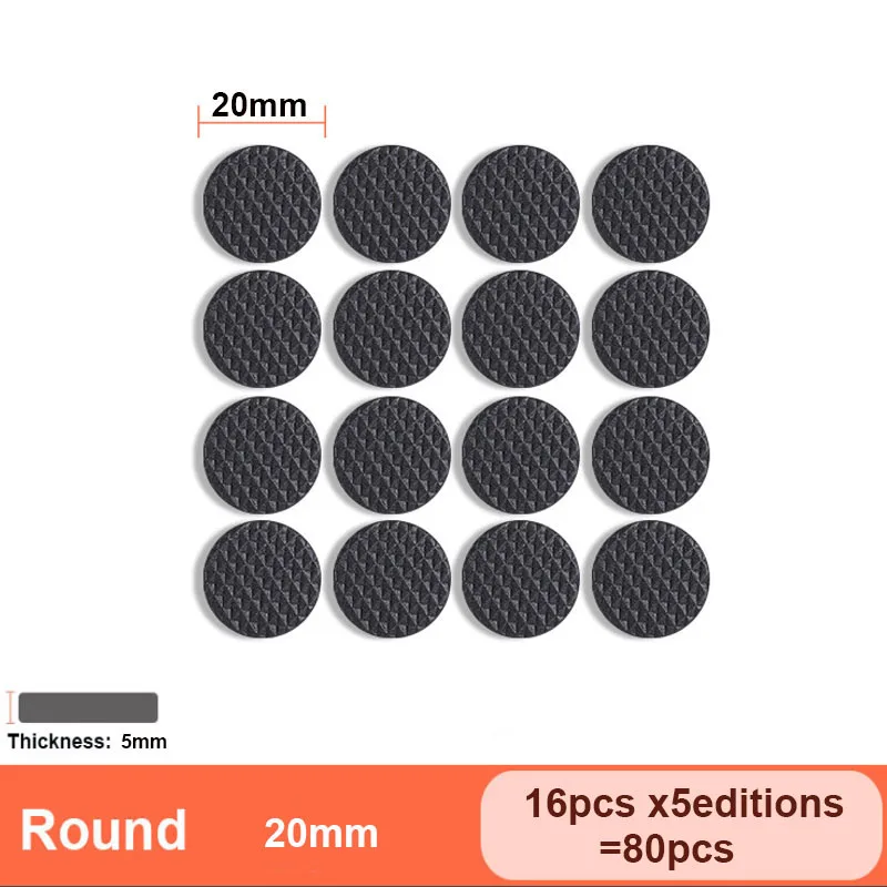 

5 ~ 80 шт. резиновые подушечки для ножек стула, противоскользящий коврик, демпфер бампера, нескользящие круглые квадратные самоклеящиеся защитные приспособления для ножек стола