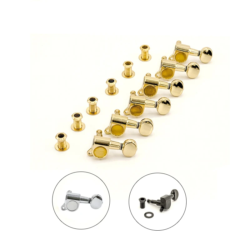 

1Set 6 In-line Electric guitar Gear Ratio 1:15 Guitar Machine Heads Tuners Chrome