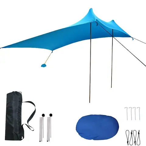 Семейный солнцезащитный навес UPF 50 +, Пляжная палатка с УФ-защитой для пляжа, кемпинга, рыбалки, заднего двора, уличный солнцезащитный навес, брезент, Прямая поставка