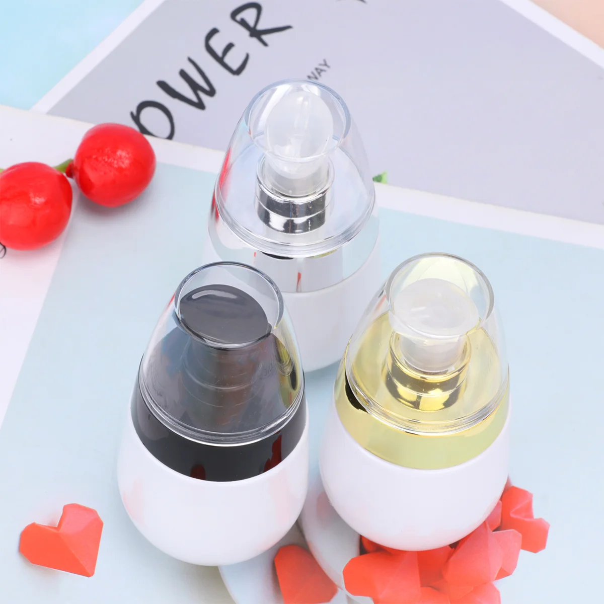 

3pcs 30ML Pump Bottle Skin Care Water Refillable Beauty Care Supplies Container Glass Bottles for Cosmetic