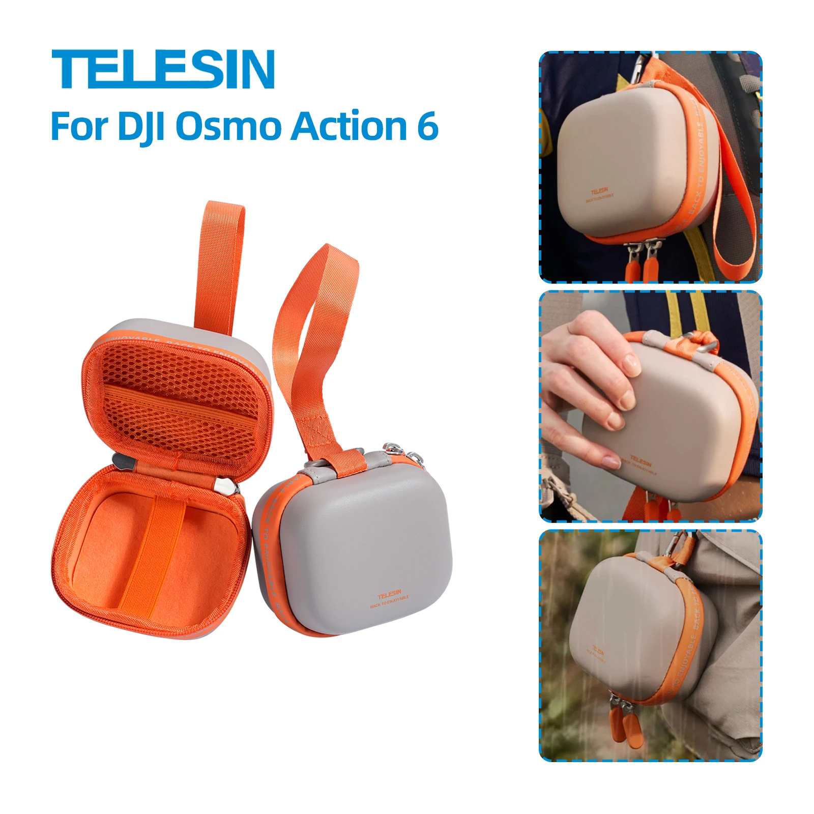 Фото Универсальный защитный чехол-сумка TELESIN Mini для хранения и переноски DJI OSMO Action 6/5/4/3, Insta360 Ace Pro №1