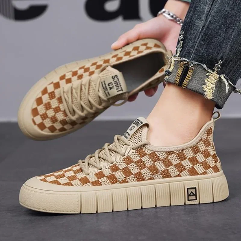 Дышащая Летняя мужская обувь парусиновая повседневная для мужчин обычные