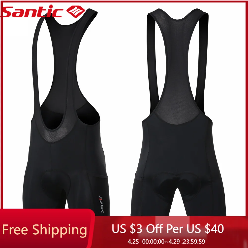 

Santic New Cycling Bib Shorts 2021 Summer Sponge Cushion Bike MTB Bicycle Bib Shorts Coverall Black Quick-drying Breathable