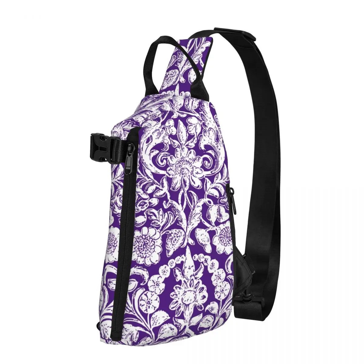 

Винтажные нагрудные сумки с цветочным принтом для мальчиков, белые, фиолетовые уличные сумочки на ремне для велосипеда, уличная одежда, маленькие университетские мешки