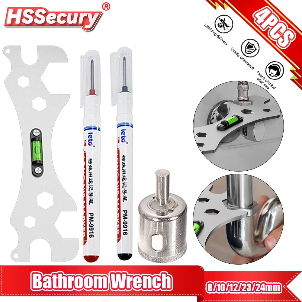 

Универсальный набор гаечных ключей для ванной и душевой смесителя-Многофункциональный горизонтальный гаечный ключ и линейка