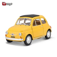 bburago 124 1968 fiat 500f alloy racing car alloy luxury vehicle diecast cars model toy collection gift