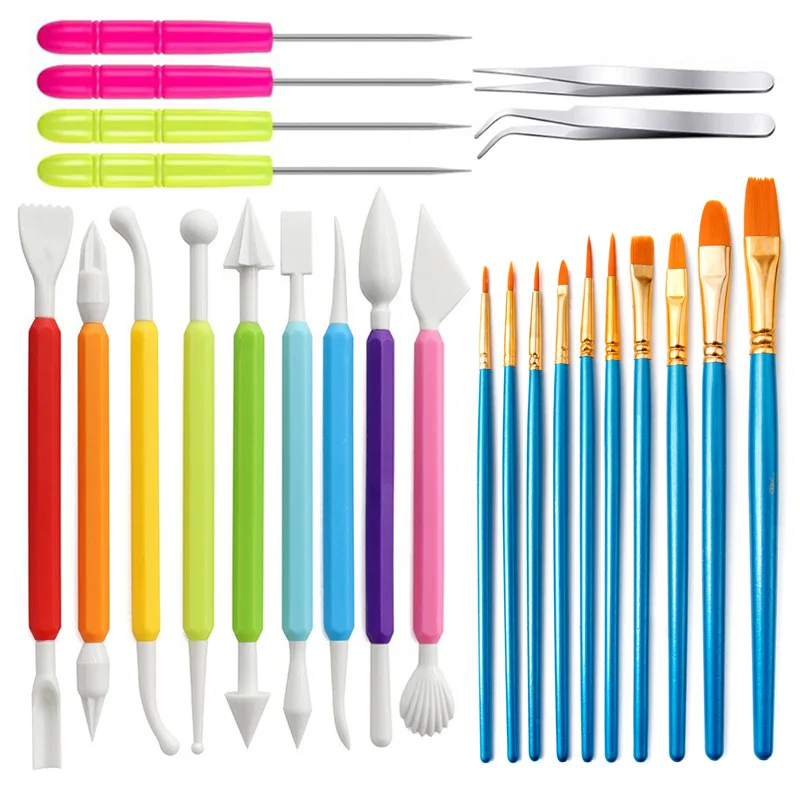 

25pcs Ceramic Tools Clay DIY Tool Set Steel Shape Cutter Polymer Clay Shaping Tool for DIY Craft