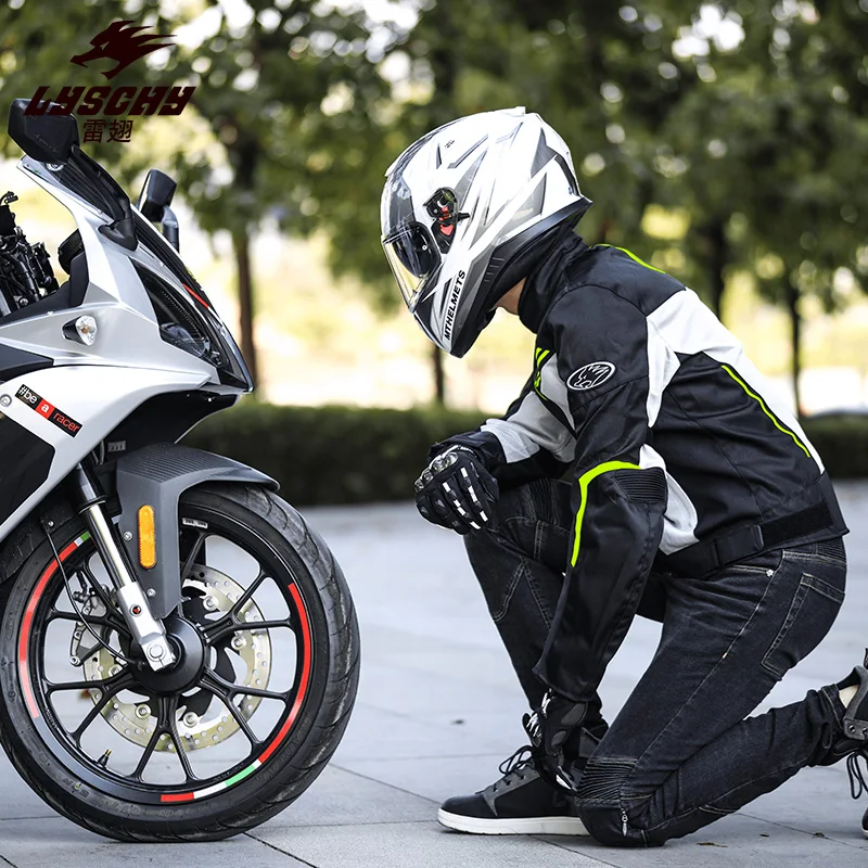 Мужская мотоциклетная куртка LYSCHY сетчатая дышащая одежда светоотражающая