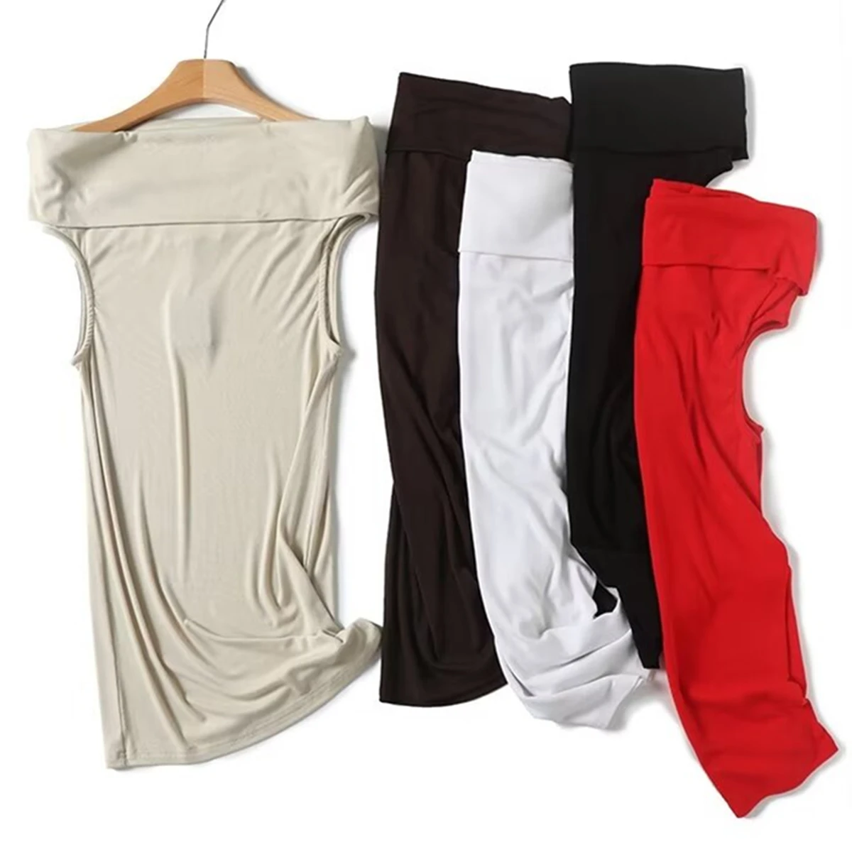 Maxdutti Летняя мода элегантная базовая с коротким рукавом 2024 французский