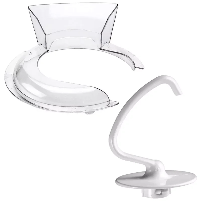 

SANQ Pouring Shield and Dough Hook for Kitchenaid Replacement WPW10616906 AP6888146 PS12723742 K45 K45SS KSM75 KSM90
