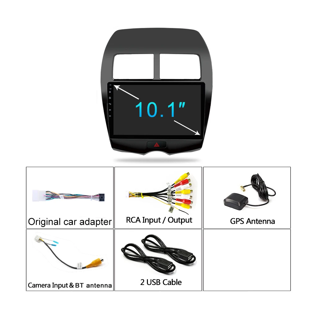 Автомагнитола 4G мультимедийный видеоплеер Android 10 2 din dvd Carplay Navi GPS для Mitsubishi ASX 1 2010