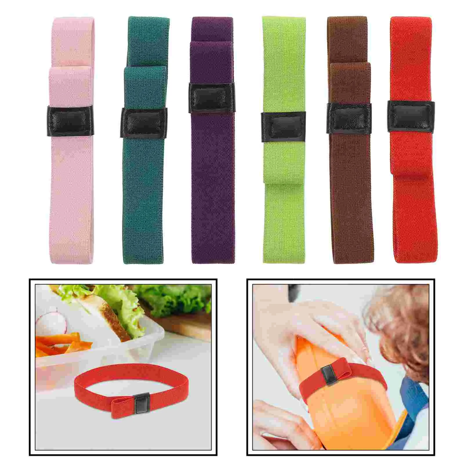 

6Pcs Snack Containers Box Straps Bento Box Straps Sushi Storage Case Fixing Belts Meal Prep Box Elastic Bands