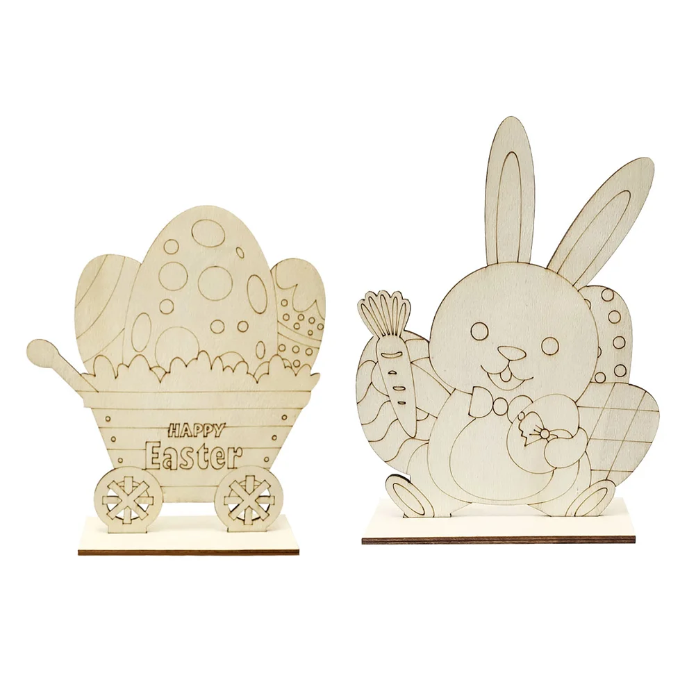 

Table Decoration Signs: 2Pcs Bunny Egg Table Centerpiece Signs Rabbit Tabletop Decoration for Holiday