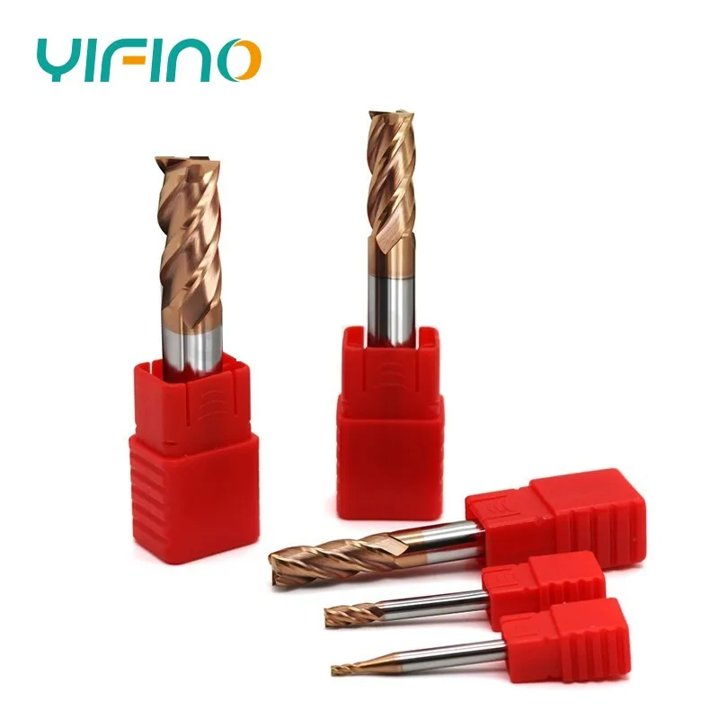 

YIFINO HRC55 4-Flute 200MM Long Tungsten Steel Carbide Flat End Mill CNC Mechanical Machining Alloy Coating Milling Cutter Tools