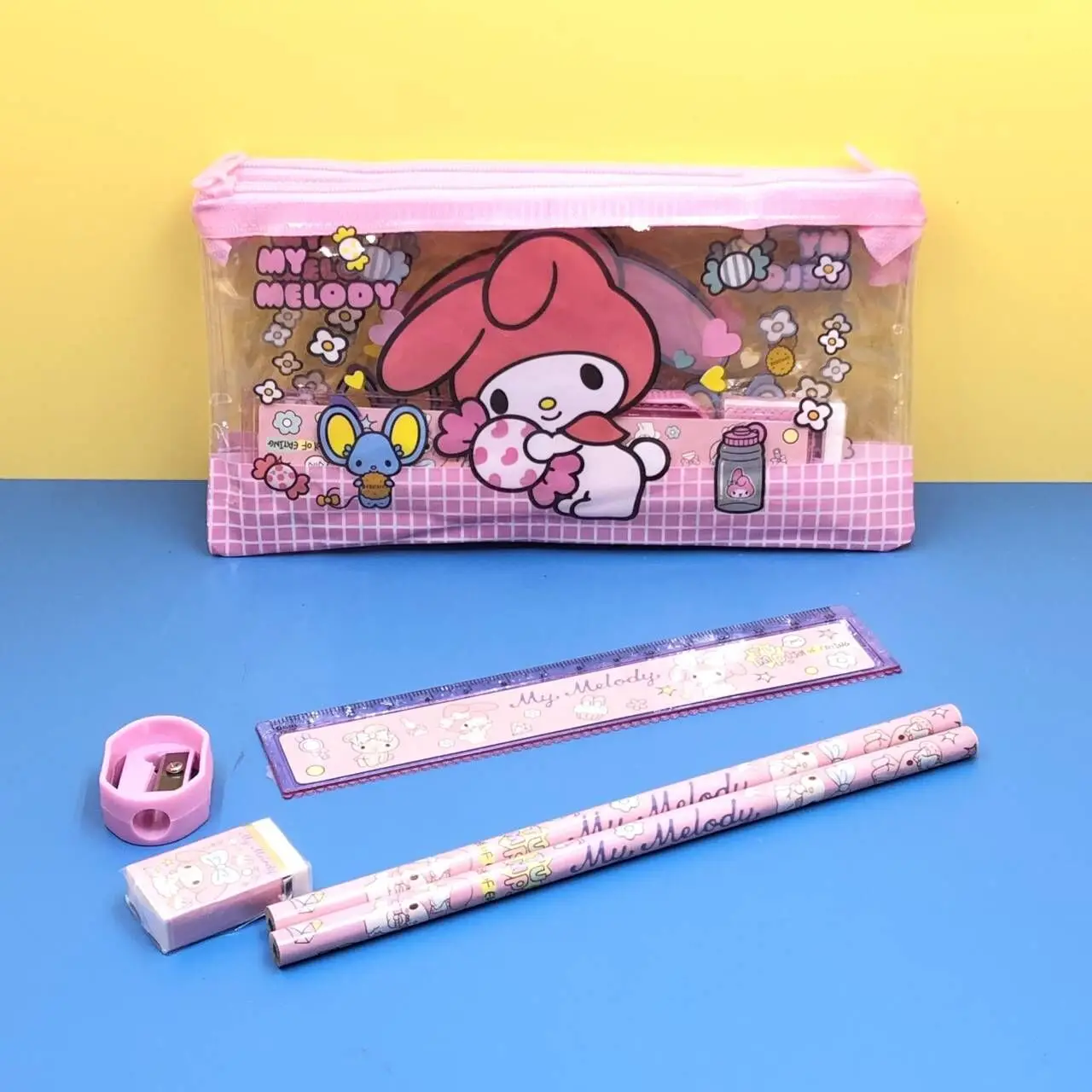 Канцелярский набор аниме Sanrio Melody Kuromi 6 предметов школьные принадлежности
