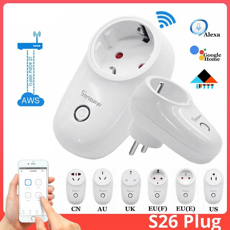

S26 Plug WIFI Smart Switch Power Socket Wireless Time For Alexa L2KO