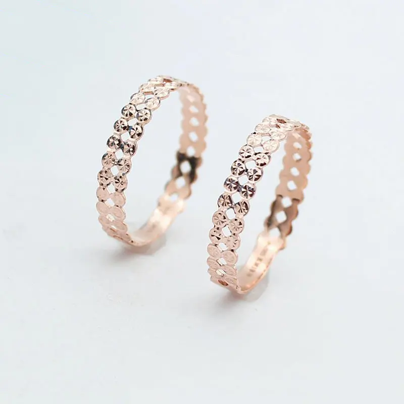 Женское Двухрядное кольцо из розового золота 585 пробы с золотым покрытием, 14 к