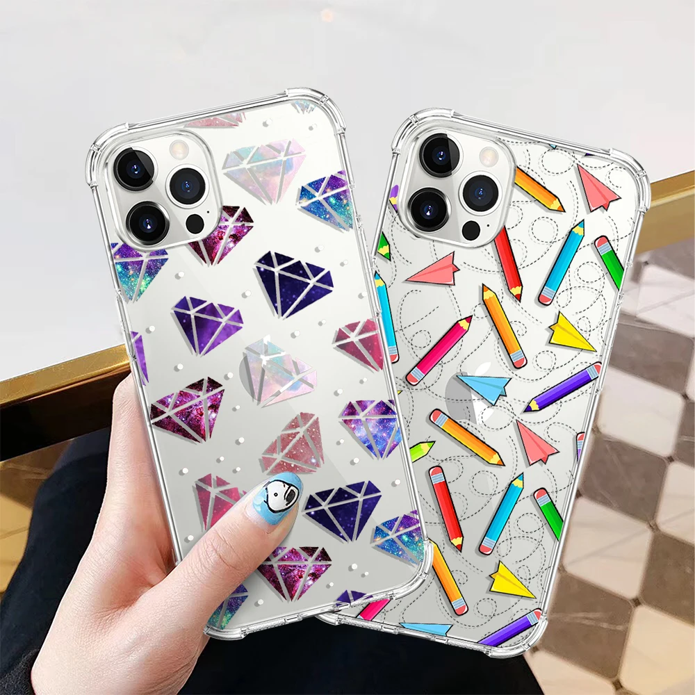 

Fashion Transparent Shockproof Case for IPhone 11 X Xr Xs Max Cases 13 12 11 Pro Max 8 7 6s 6 Plus SE 2020 Soft TPU Back Cover