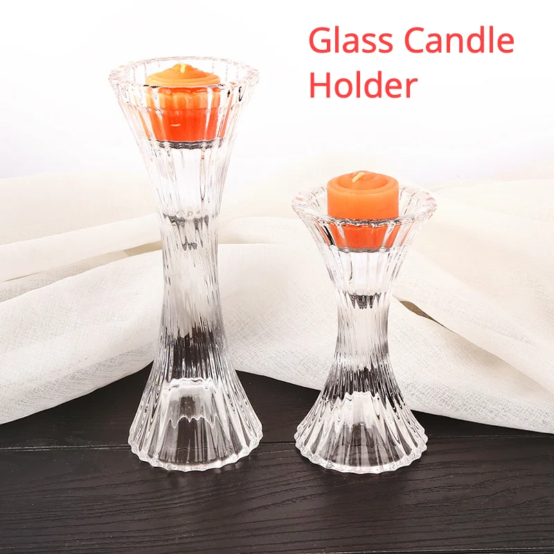 

Shabbat Candlesticks, high legged small waist glass candle holder twisted pattern aromatherapy candle candle cup wedding props