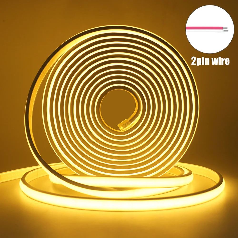 

DC 12V 24V COB Светодиодная лента Неоновый свет с регулируемой яркостью 320LED/м Гибкие силиконовые веревочные фонари Линейное освещение 1 м 2 м 5 м 10 м 15 м 20 м 50 см