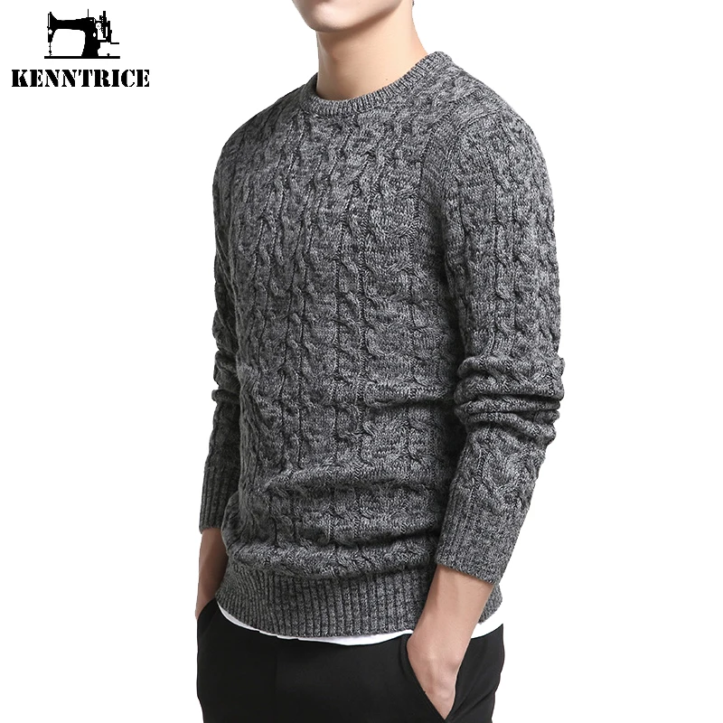 

Высококачественный плотный Новый Модный пуловер, теплый свитер, зимняя хлопковая одежда с О-образным вырезом, повседневный мужской дышащий...