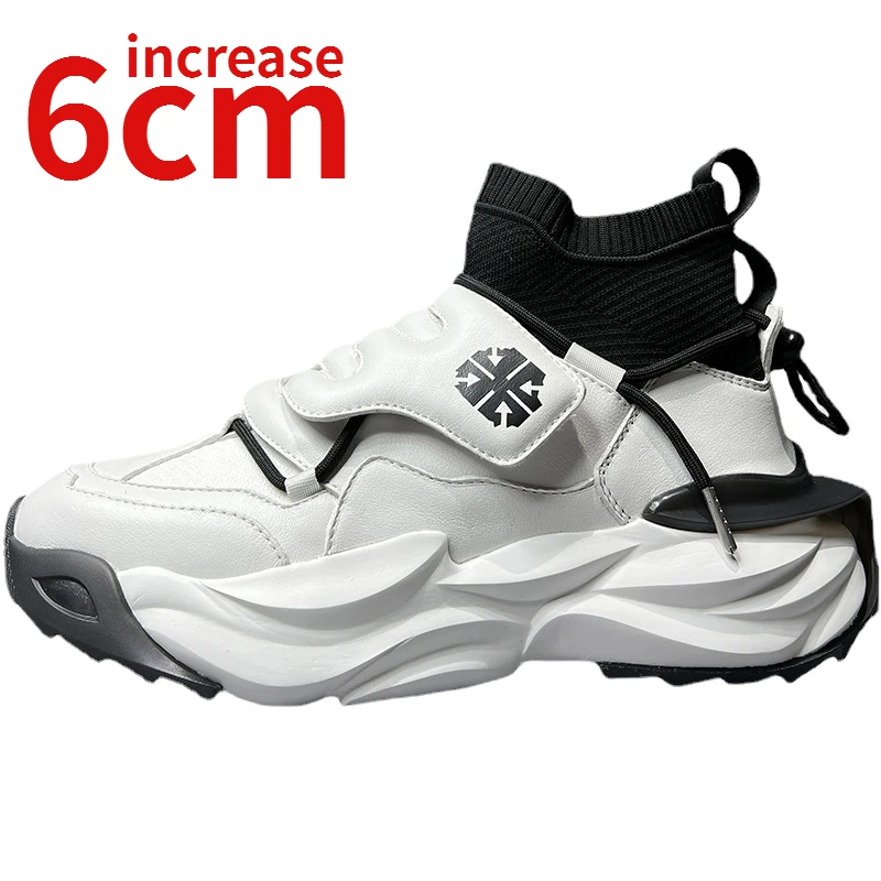 

Мужские туфли из натуральной кожи на толстой подошве, 6 см