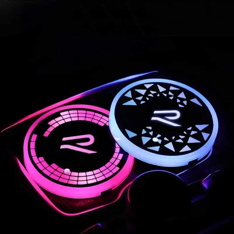 Красочные меняющиеся огни светодиодный автомобильный коврик для чашки с водой USB