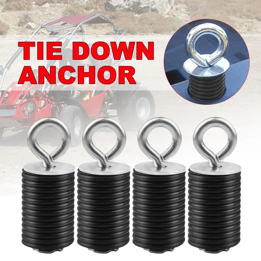 

4PCS Tie Down Anchors Black Rubber Anchor for for UTV for ATV Auto Replacement Parts