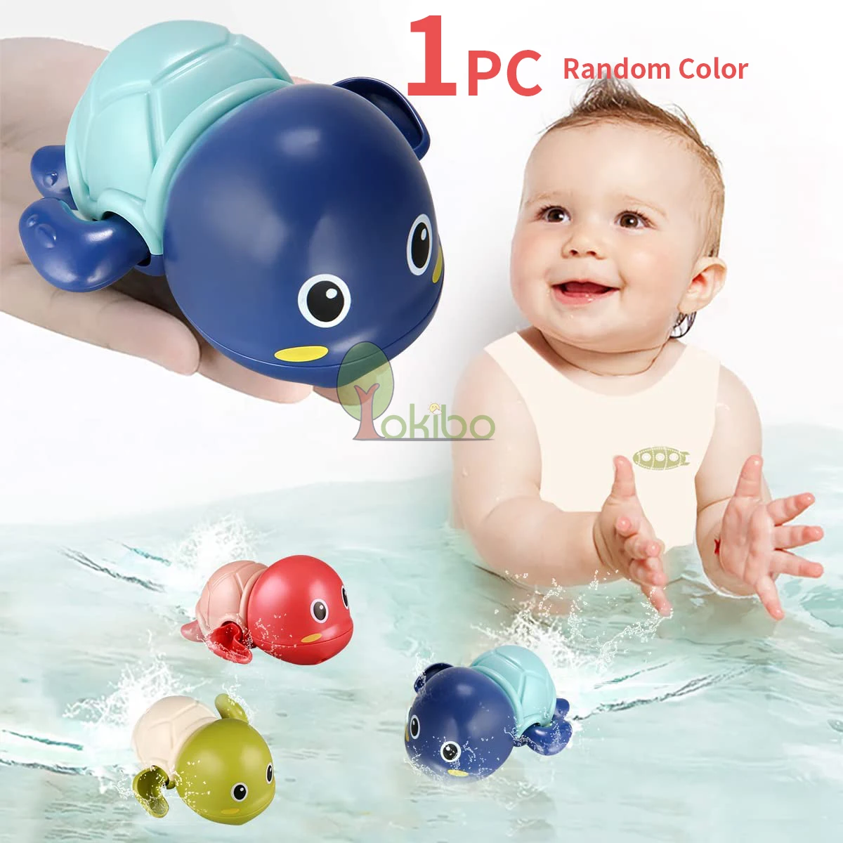 

1pc Turtle Bath Toys for Toddlers Floating Wind Up Toys for 1 Year Old Boy Girl New Born Baby Bathtub Water Toys Baby Toys 1 2 3