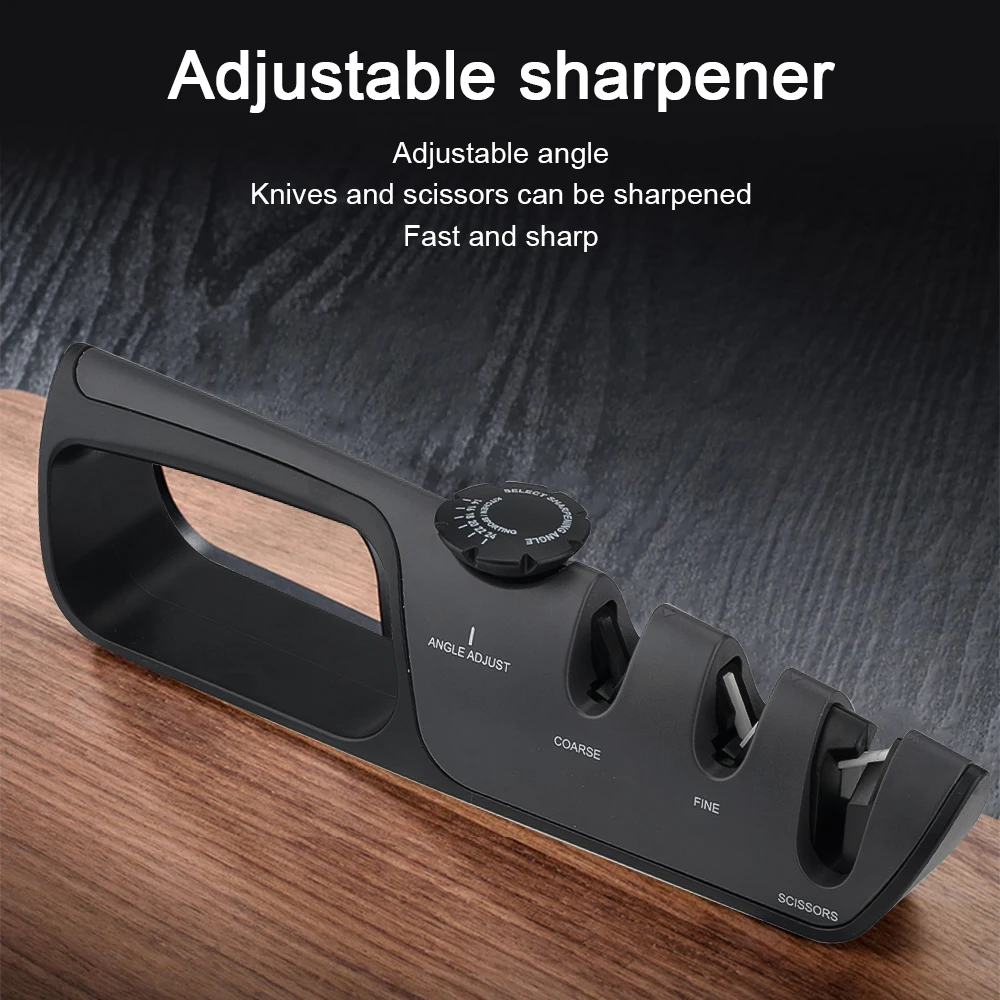 

4 In 1 Knife Sharpener Adjustable Angle Kitchen Grinding Machine Professional Chef Knife Scissors Sharpening Tools