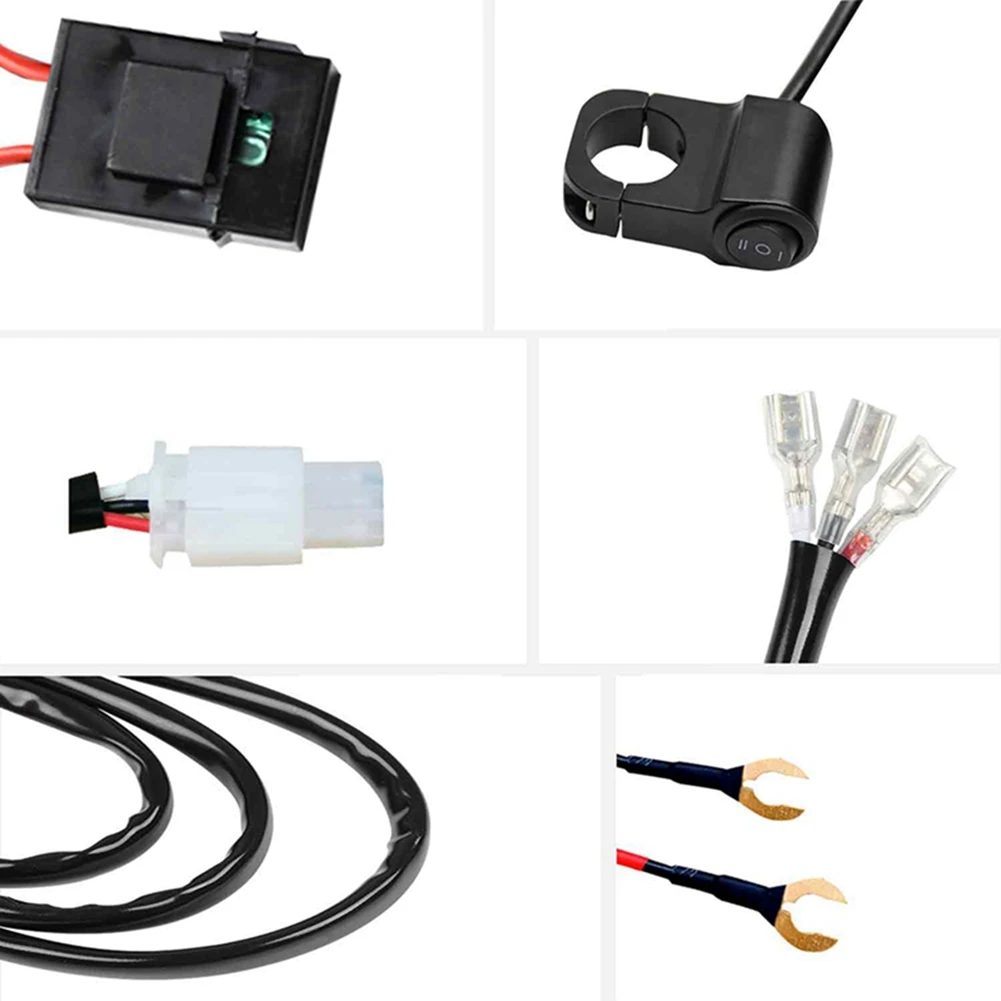 

120W 9-16V Motorcycle Light Switch Control Line Group for Motorcycle Worklight Spotlight Headlight