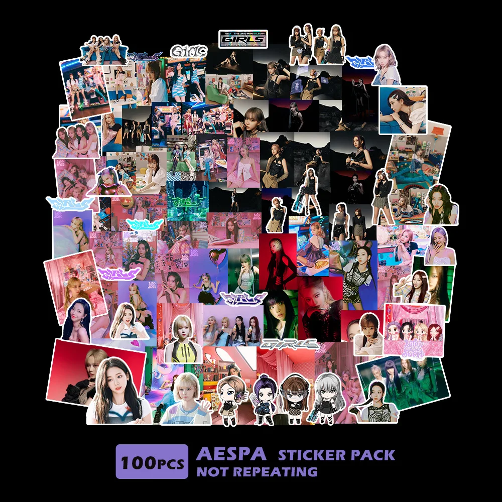 

Коллекция 100 года, наклейка в стиле K-POP Aespa, новый альбом, наклейка для девушек, Необычные милые фото девушек, отличный подарок
