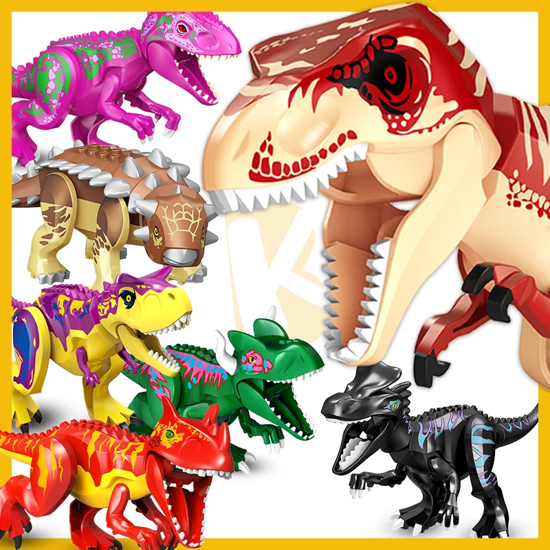Jurassic Dinosaur Park Toys Tyrannosaurus Rex Indominus Building Blocks Set Bricks Constructor MOC Dragon Kids Christmas Gifts