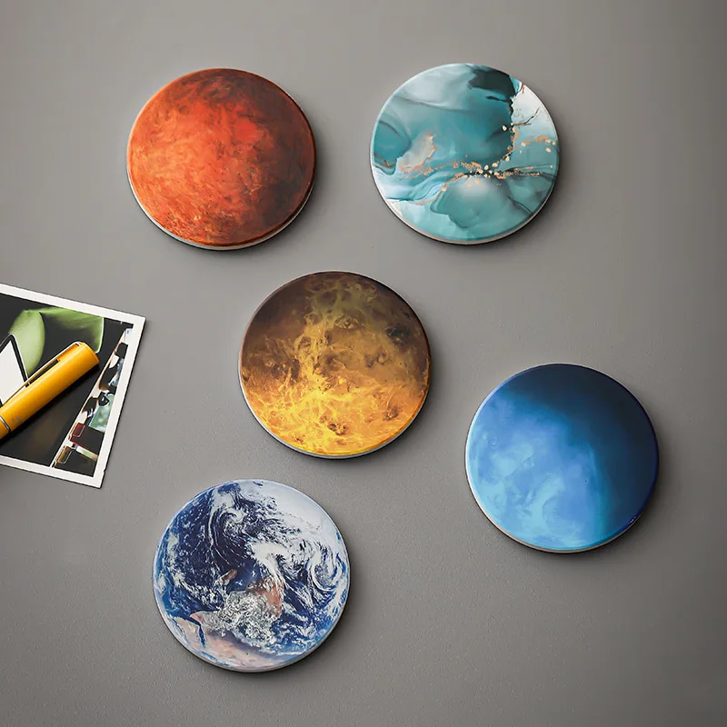 

Creative square circular printed ceramic water absorbing coaster