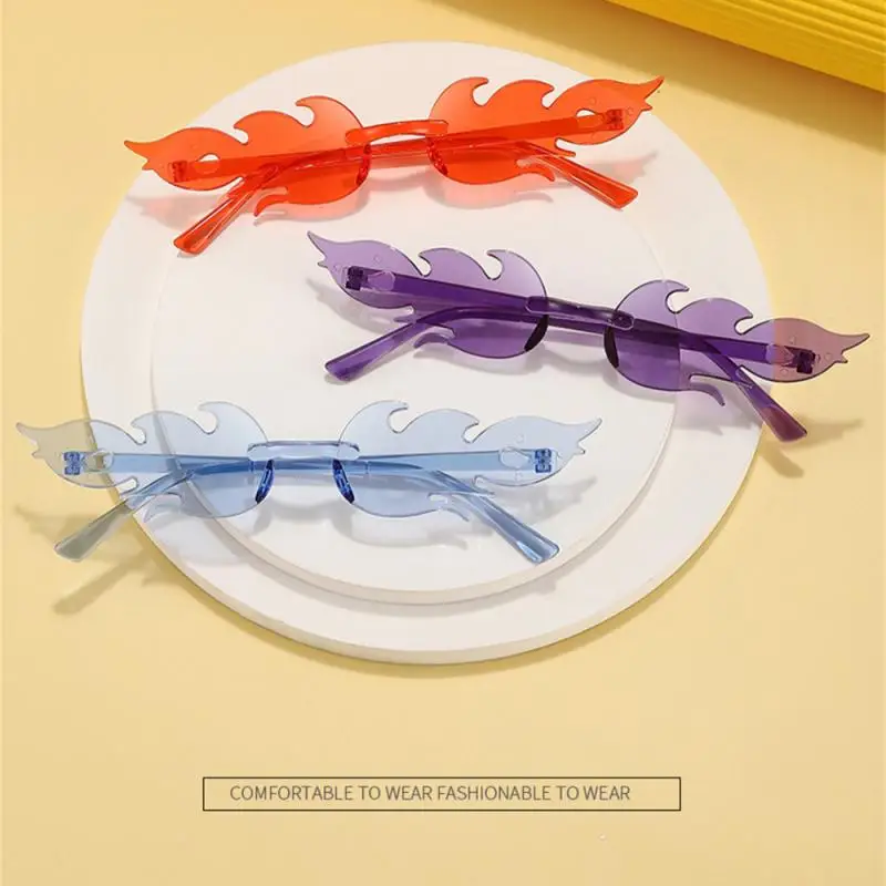 Модные солнцезащитные очки Fire Flame узкие без оправы в стиле ретро UV400 уличная