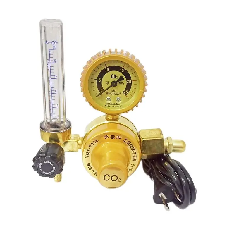 

Electrical Heated Carbon Dioxide Meter Pressure Reducer, 36V 110V 220V, CO2 Pressure Regulator Valve CO2 Flow Meter Gauge