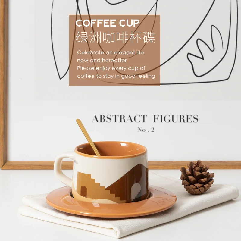 

Керамическая кофейная чашка Morandi, набор посуды, мультяшная кружка, винтажная кружка для завтрака, молока, цветов, чашка для сока, воды, в скандинавском стиле, ручной подарочный набор