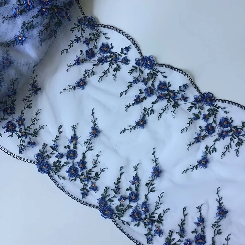 

1 ярд, изысканная вышитая Двусторонняя Цветочная кружевная отделка, высококачественная ткань «сделай сам», рукоделие, шитье, платье, одежда,...