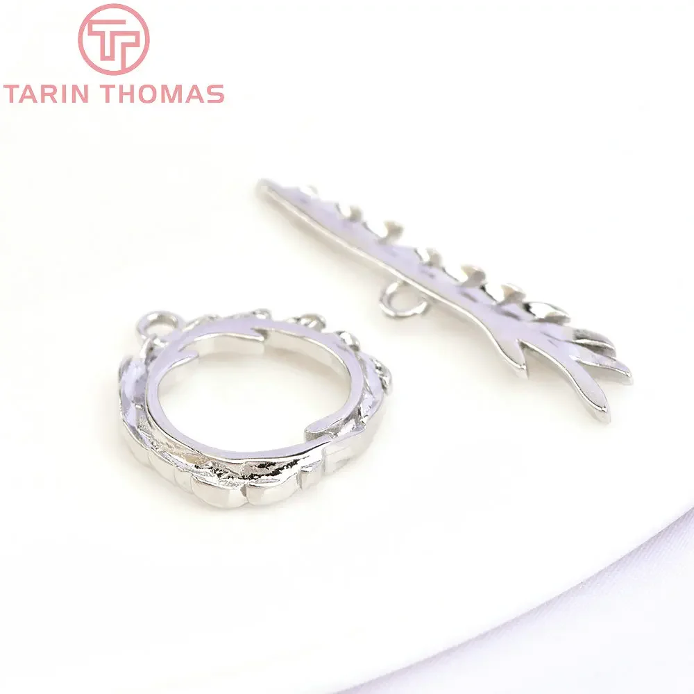 (5686) 6 компл. 16 мм 24-каратное золото латунный браслет с застежками-переключателями