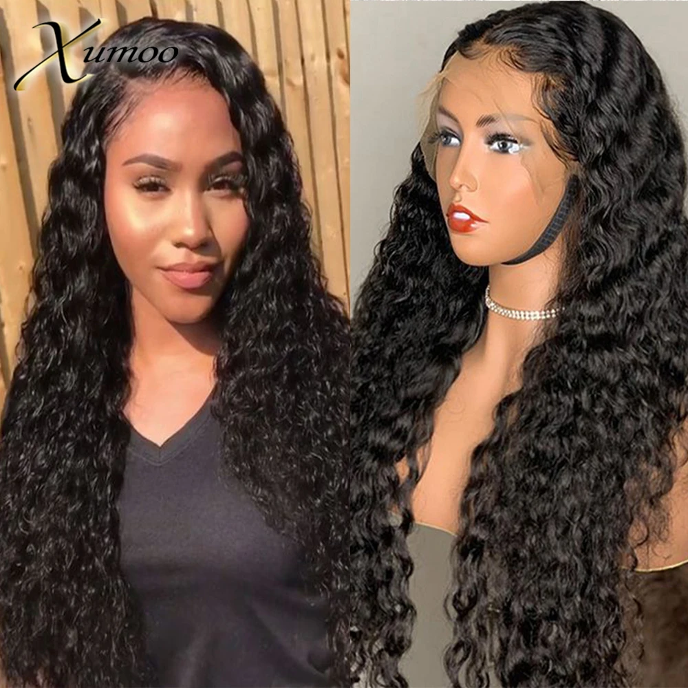 13x4 Lace Frontal Human Hair Wig Pre Plucked Glueless Curly 13x1 T Part Wigs Remy Brazilian Transparent For Black Women