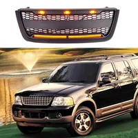 Automotive Exterior Accessories Front Grill Matte Black Grille With Light Bar Fit For Ford Explorer  2003 2004 2005 2006