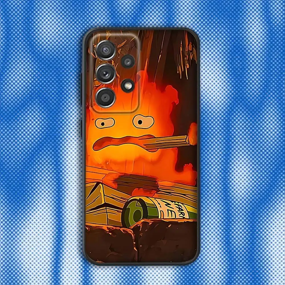 Фото Чехол для телефона Cute Fire C-Calcifer для Samsung S25, S24, S21, S22, S23, S30, Ultra, S20, Plus, Fe, Lite, Note, 10,9,5G, черный чехол №2