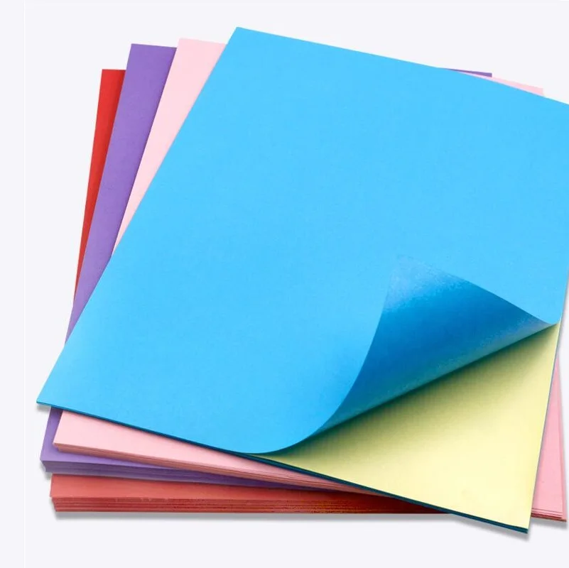 50 Sheets A4 Printable Color Sticker Paper Full Sheet Blank Matte Adhesive Label for Inkjet/Laser Printer
