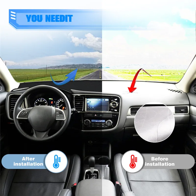 Новый автомобильный коврик для приборной панели Mitsubishi Outlander 3 2013 2014 2015 2016 2017 2018 2019