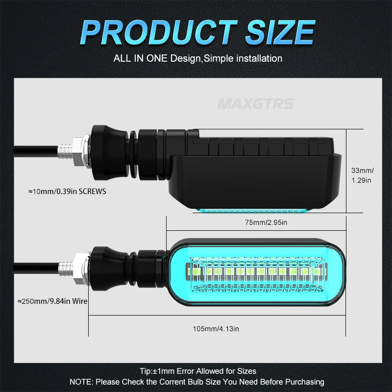 2 шт. универсальные светодиодные мотоциклетные поворотники