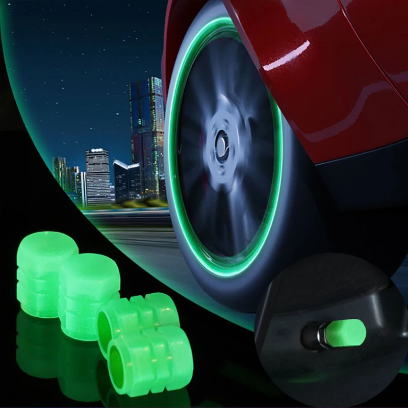

Luminous Stem Caps,4 Pack Tire Valves Caps,Universal Handmade Rhinestones Stem Cover Illuminated Valves Nozzles Car Accessories